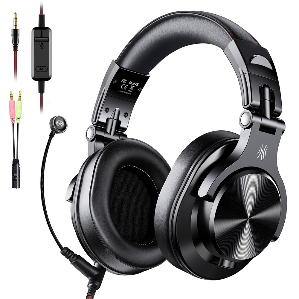 ONEODIO A71 Wired Gaming Headset Adjustable Studio Headphone with Microphone Folding Earphones for PS4 Nintendo Switch PC ONEODIO A71 Wired Gaming Headset Adjustable Studio Headphone with Microphone Folding Earphones for PS4 Nintendo Switch PC